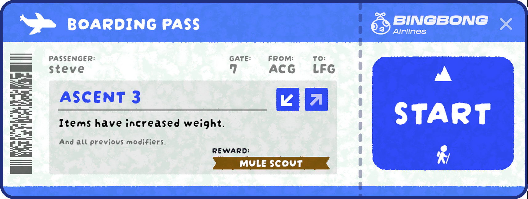 PEAK Ascent 2 Boarding Pass