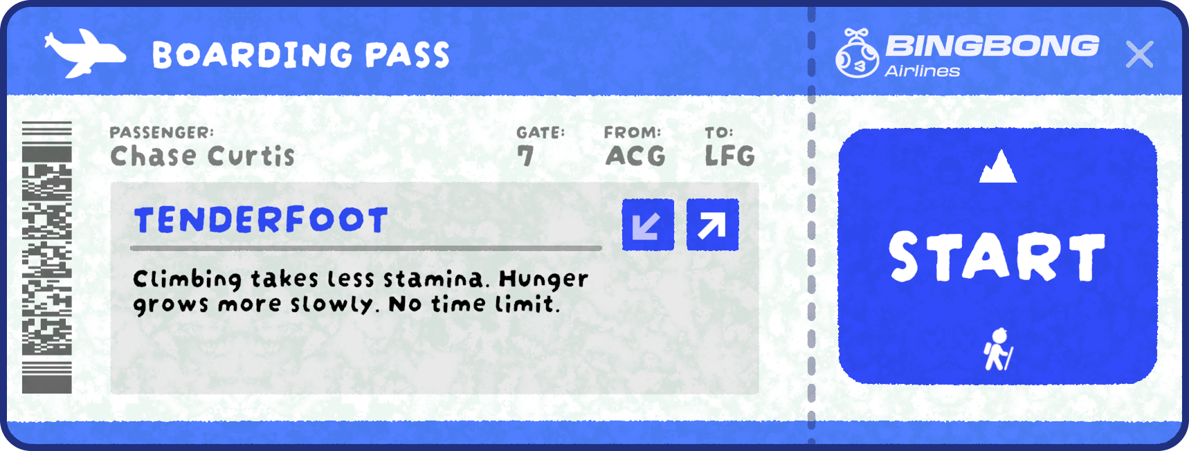 PEAK Tenderfoot Boarding Pass