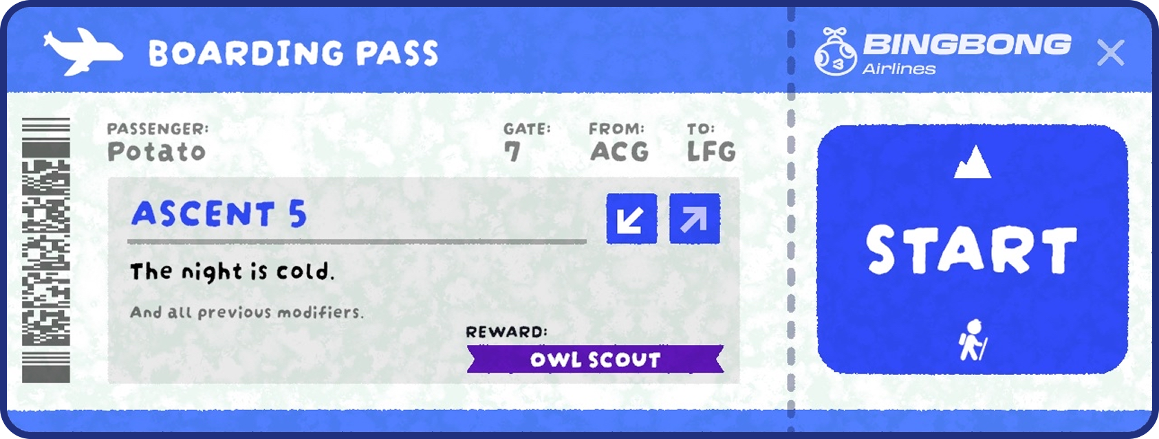 PEAK Ascent 5 Boarding Pass