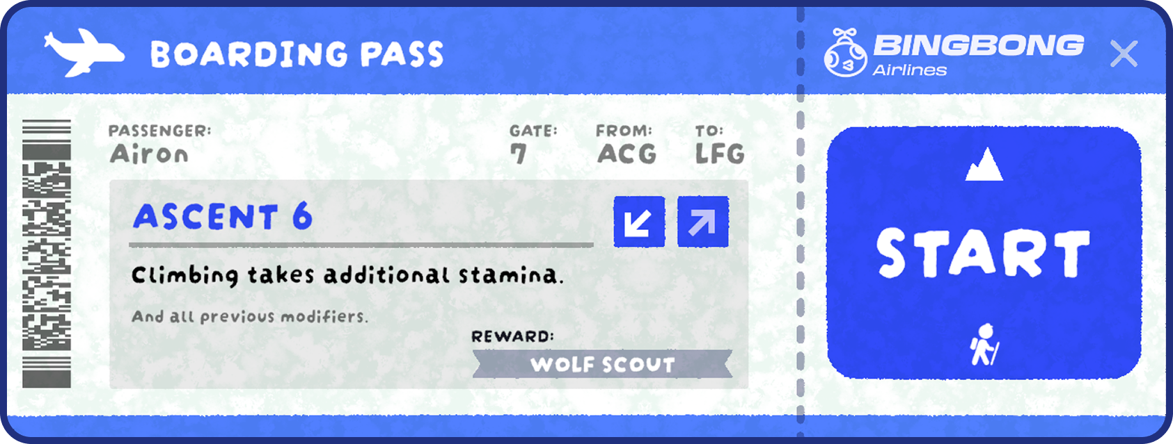 PEAK Ascent 6 Boarding Pass